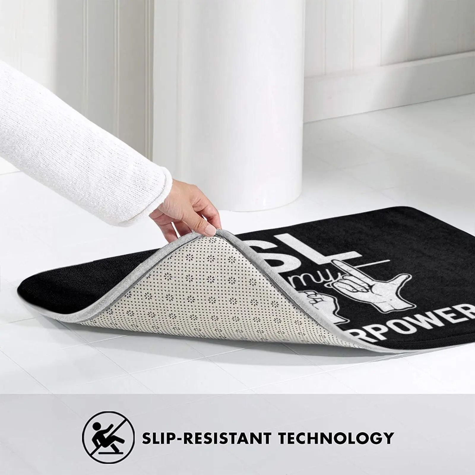 

Asl Is My Superpower American Sign Language Gift Carpet Mat Rug Cushion Soft Non - Slip American Kind Proud Love Heroe