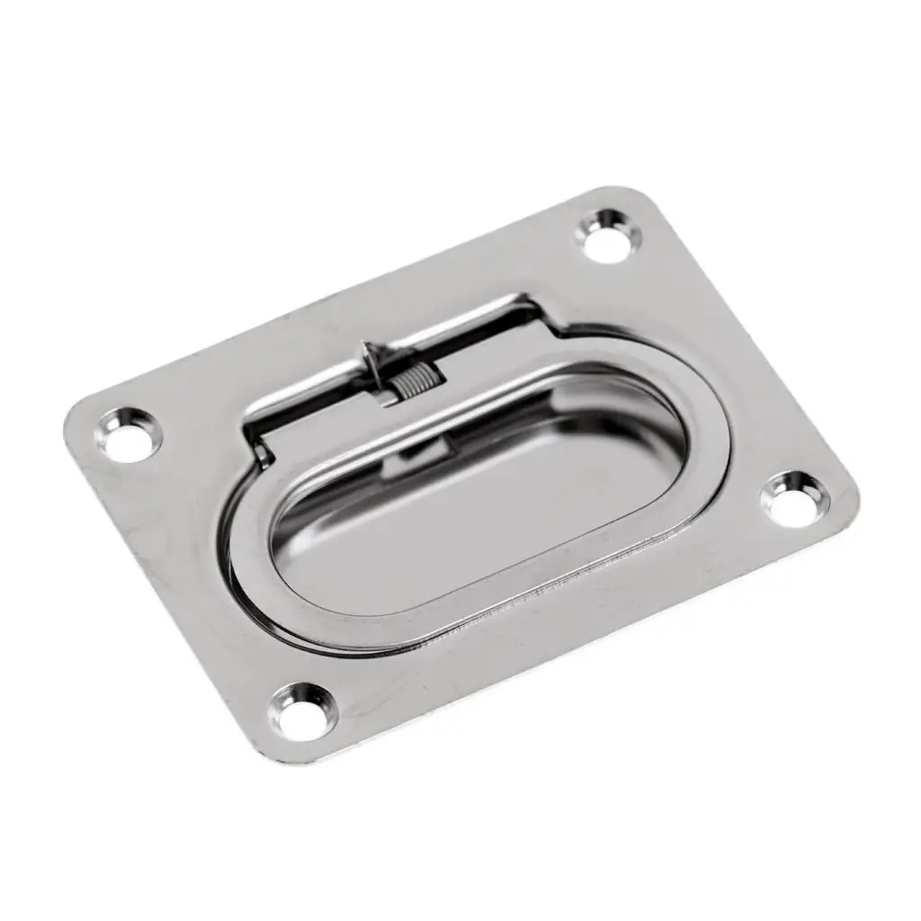 

MagiDeal 1Pc Steel 7.3 x 5.4 cm Marine Yacht Boat Deck Hatch Ring Pull Lift Handle Hardware Flush Mount- Strong Durable Silver