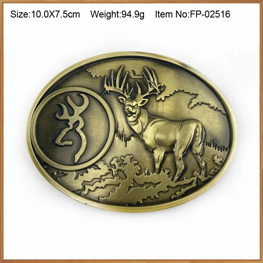BuckleClub Оптовая Продажа цинковый сплав Браунинг пряжка на ремень с оленем Джинсы