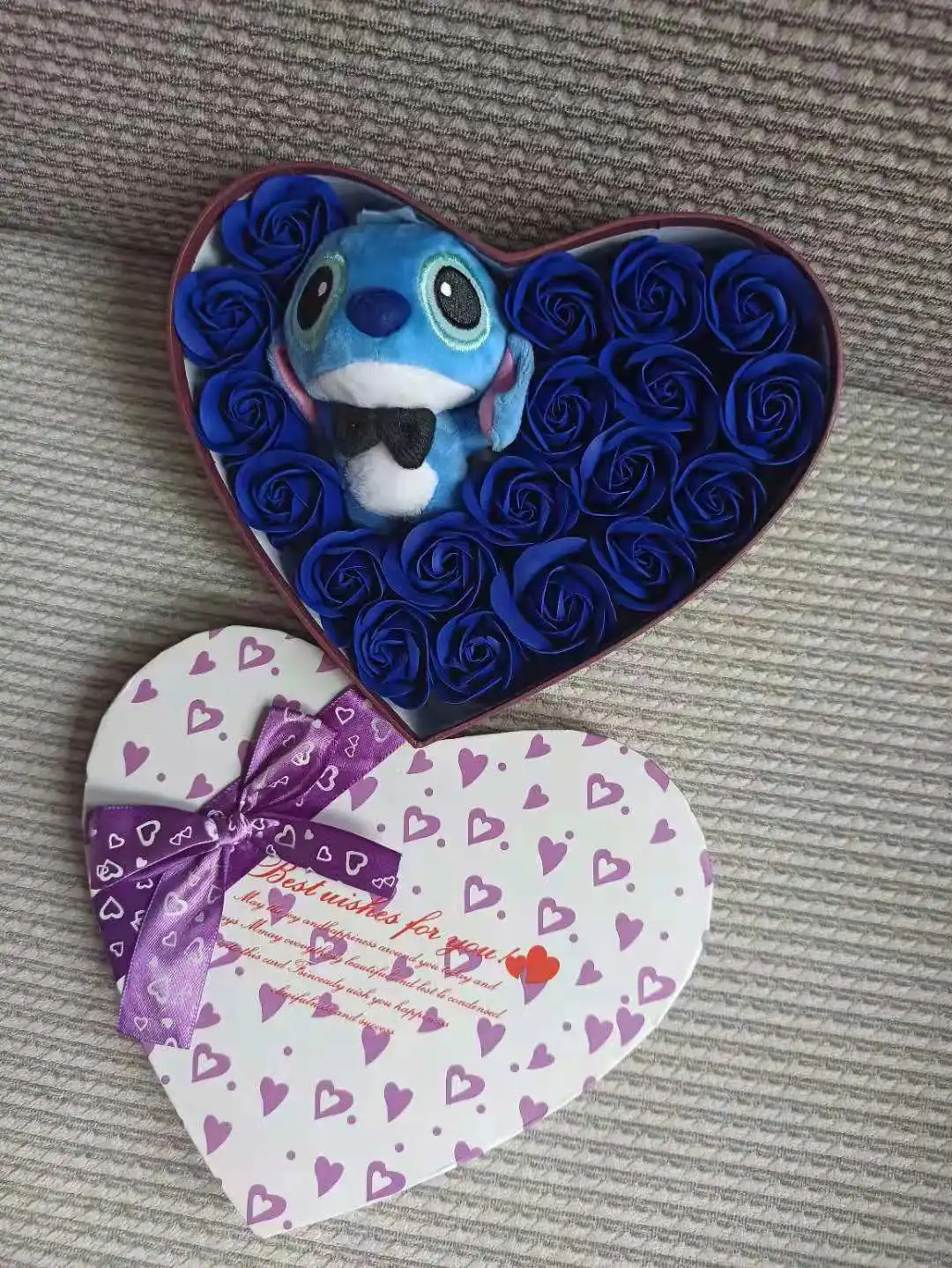 Милая плюшевая игрушка Ститч с буклетами букет из мыла и цветов подарок на день