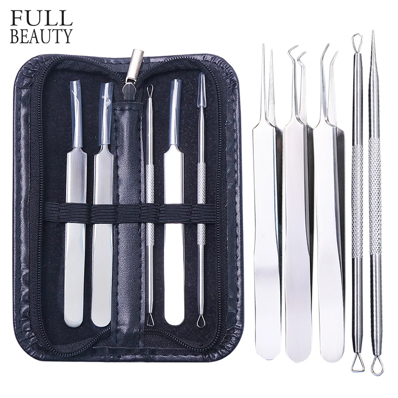 1 комплект Пинцет для удаления угрей из нержавеющей стали иглы прыщей глубокое