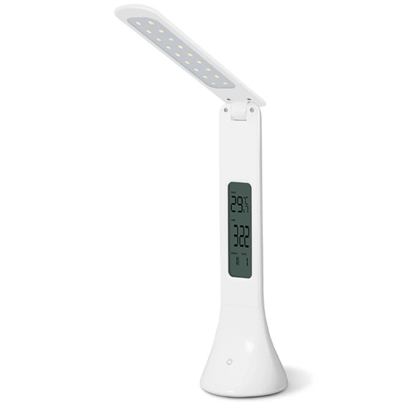 

LED Perpetual Calendar Desk Lamp LCD Display Alarm Clock Function Desktop Press Folding Desk Lamp