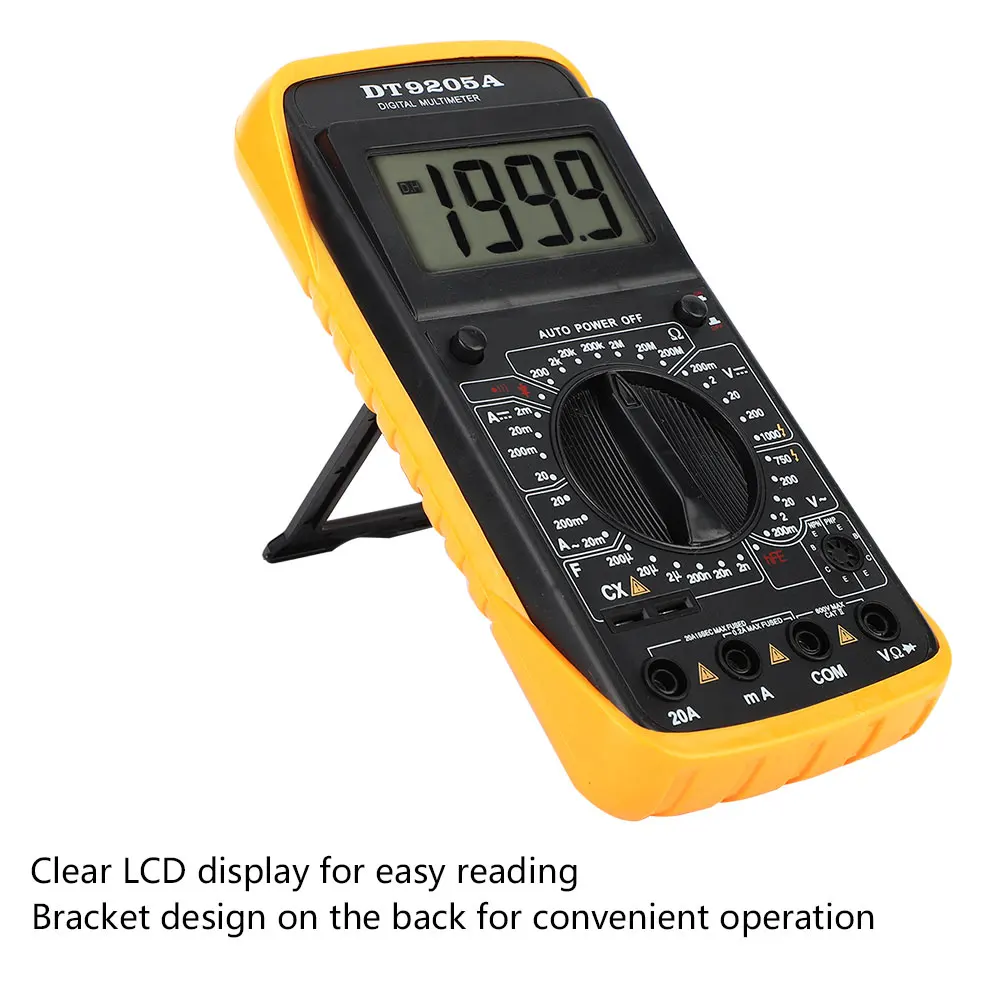 ANENG DT-9205A Ручной ЖК-цифровой мультиметр Профессиональный AC/DC Вольт Ампер Ом Емкость Гц Тестер электрический инструмент