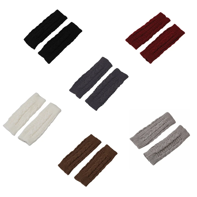 

Warm Short Figure 8 Twist Half Fingerless Gloves For Women and Men 1 Pair