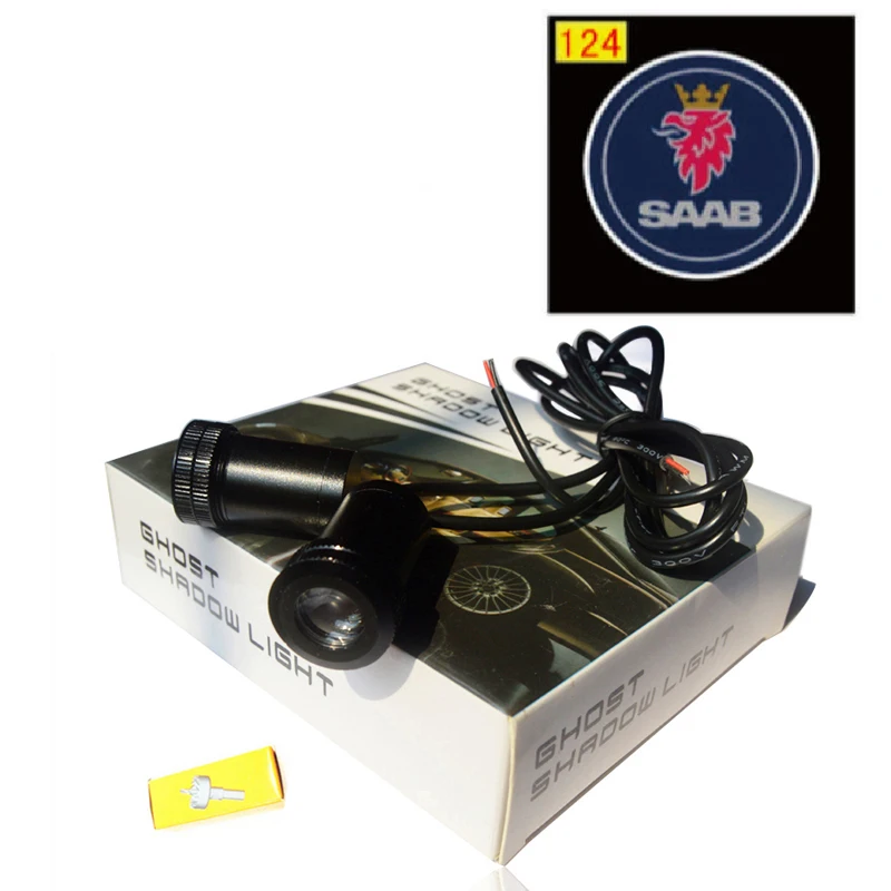 

2pcs 12v 10W Car LED Door Logo Lamp Auto Ghost Shadow Light aluminum cover For saab 9-3 9-5 93 95 BJ SCS