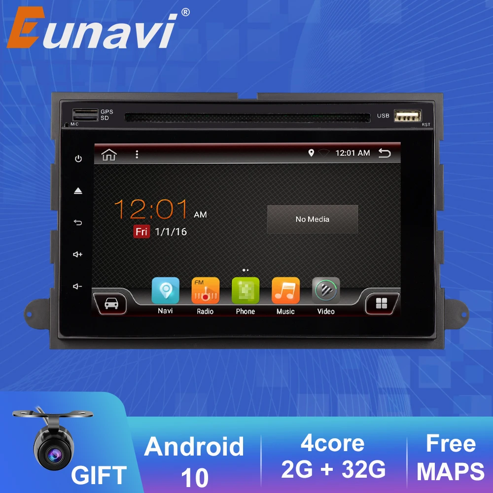 Автомагнитола Eunavi 2 din IPS экран DVD радио стерео для Ford