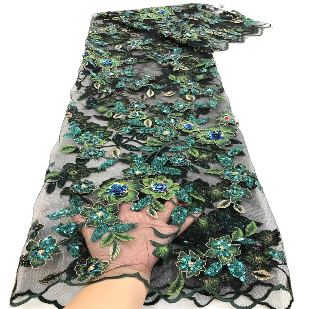 

African Lace Fabric 2020 High Quality Mesh Embroidery Lace Flower Tulle Nigerian Lace Fabrics For Bridal rf66-549