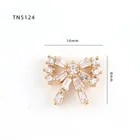 5 шт. TN5124 лук розетка сплав Циркон дизайн ногтей кристалл ногтей ювелирные изделия Стразы искусственные материалы украшения для ногтей Подвески