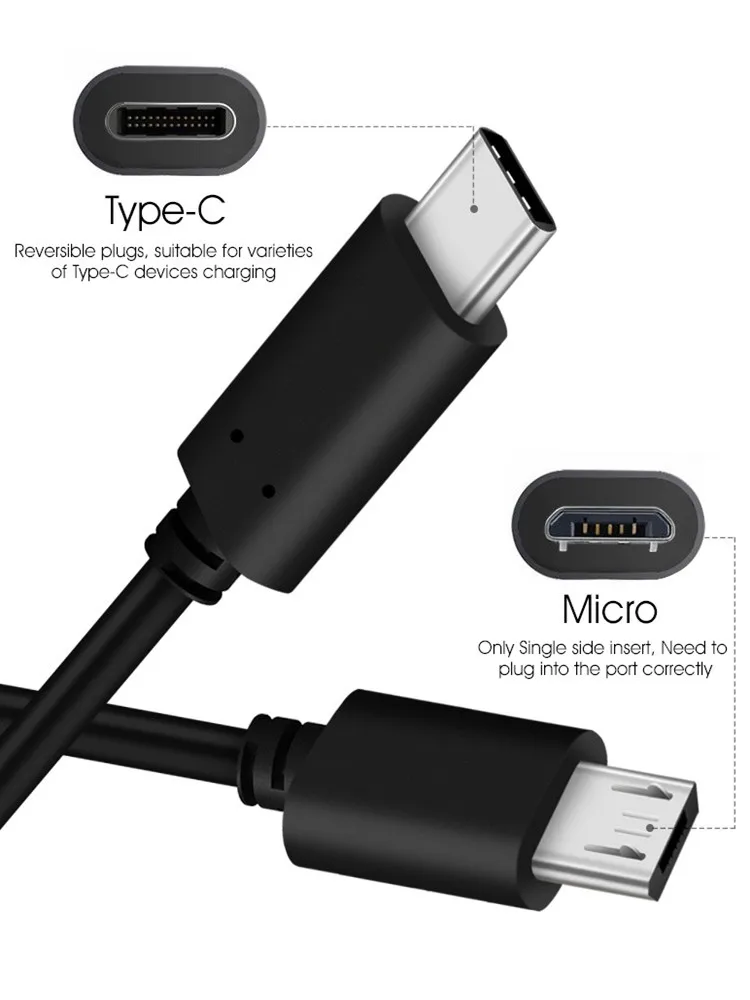 Кабель usb type C к Micro 5pin Usb type-C USB-C 3,1 кабель MicroUsb OTG Usb C Быстрая зарядка данных для Macbook Usbc Android устройства