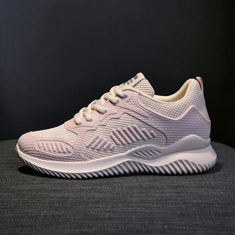 Женская Повседневная обувь; модная дышащая прогулочная обувь из сетчатого материала на плоской подошве; женские белые кроссовки; коллекция года; tenis feminino; спортивная обувь