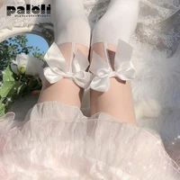 lolita style girls anime cosplay cute over knee stockings jk woman socks sexy thigh high silk white cotton stockings accessories