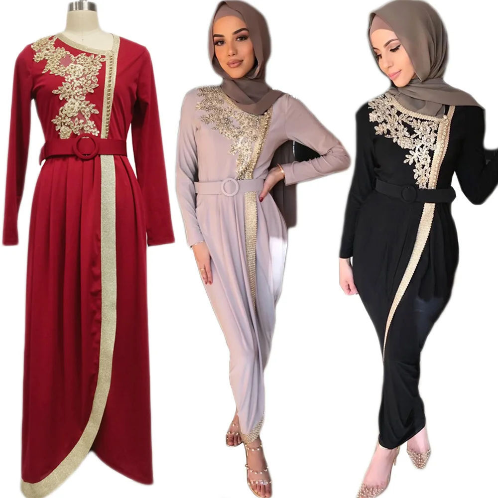 Мусульманский абайя костюм, накидка, Восточный Халат арабских вышивка бисером длинное платье для женщин турецкий марокканский Исламская ...