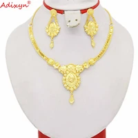 adixyn dubai 24k gold colorcopper wedding bride jewelry sets tassel necklaceearrings eritreaafricanethiopian jewelry n070113