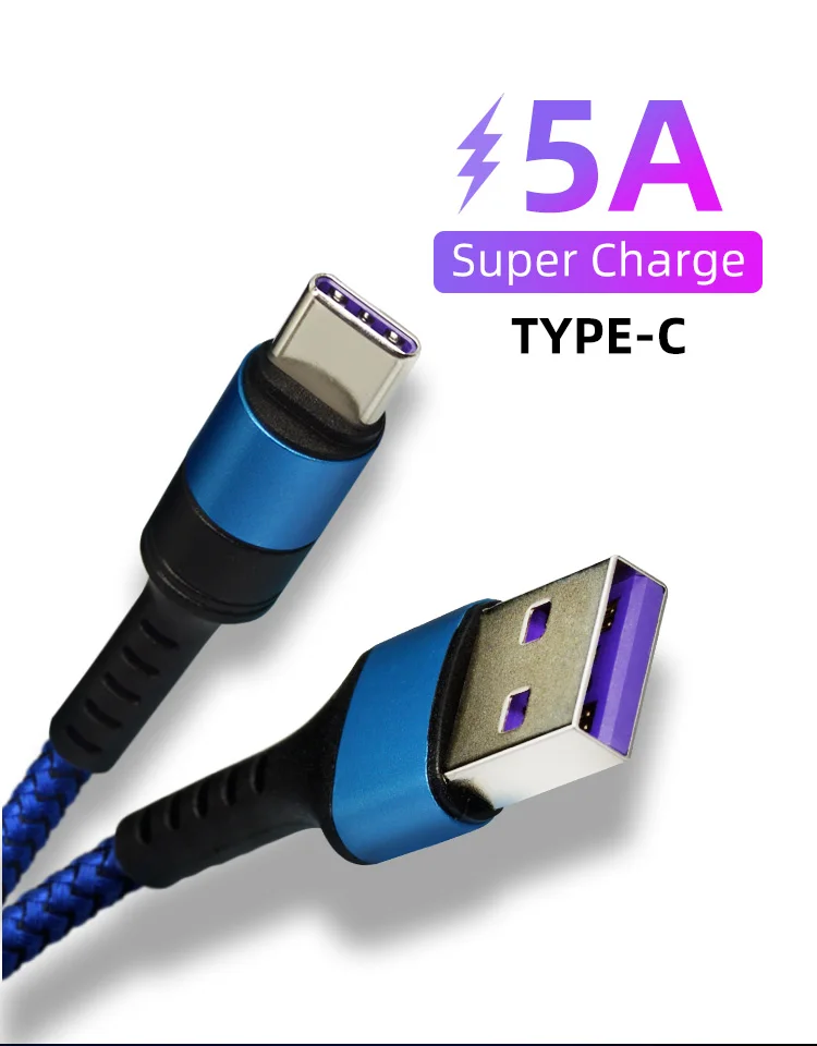 CHAURE 5A usb type C кабель 2 м Синхронизация данных быстрое устройство для зарядки кабель для huawei P20 P20pro Xiaomi кабели для мобильных телефонов