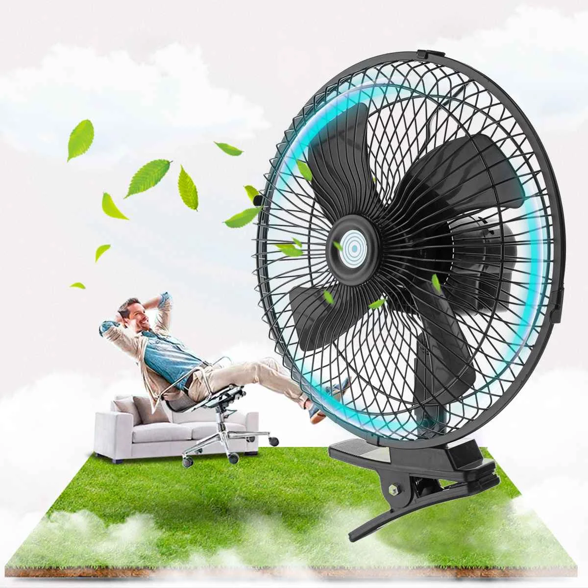 

6 inch 10 Inch 12V Car Vehicle Truck Windshield Electric Fan Cooling 2 Speed Adjustable 360 Degree Air Cooler Car Clip On Fan