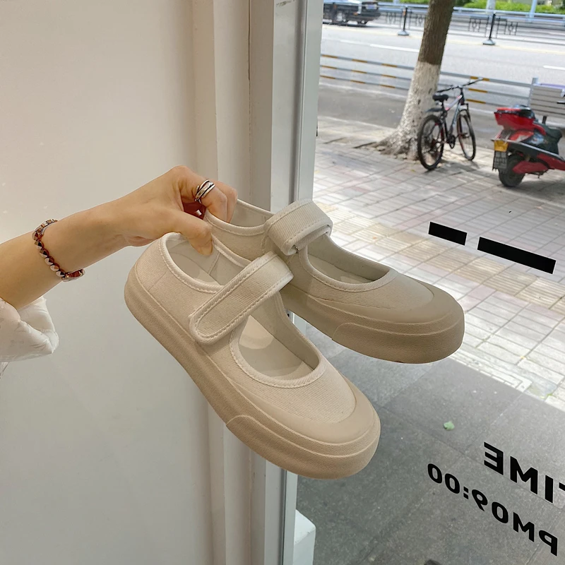 

Daily All-Match Casual Ladies Single Shoes Spring And Summer New Comfortable And Breathable Thick-Soled Canvas Shoes