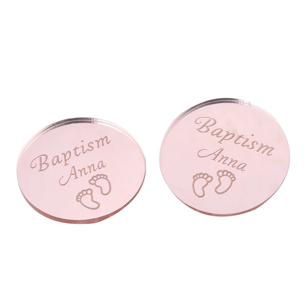10 шт. персонализированные дневные круглые свадебные бирки розовое золото бирка с