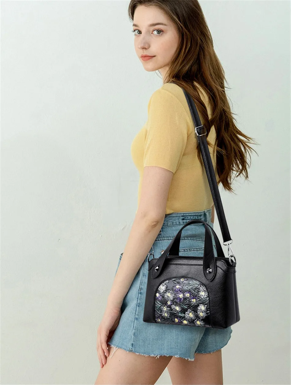 Для женщин мягкие кожаные сумочки женские сумки на плечо Курьерские сумки с принтом сумочки, сумки через плечо для Для женщин дизайнерская сумка Sac A Main