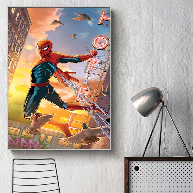 Экшн-фигурки супергероев из аниме-Фильмов Marvel холст живопись Постер и печать
