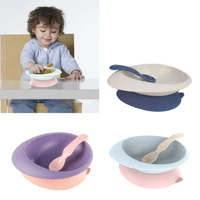 1 set baby feeding plate kids bowl spoon set bpa free dishes tableware children baby plate baby product