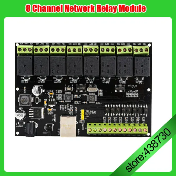 Сетевое реле на 8 каналов Ethernet TCP/IP интерфейс MODBUS TCP Kingview PLC RJ45 контроллер
