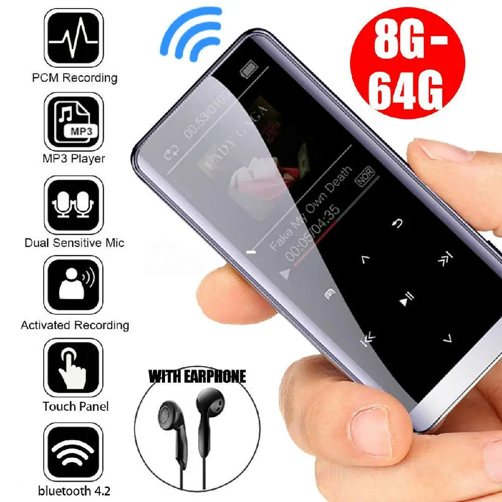 Мини MP4 медиа беспроводной Bluetooth MP3 плеер HIFI спортивные музыкальные колонки FM радио рекордер портативный bluetooth MP3 плеер r60
