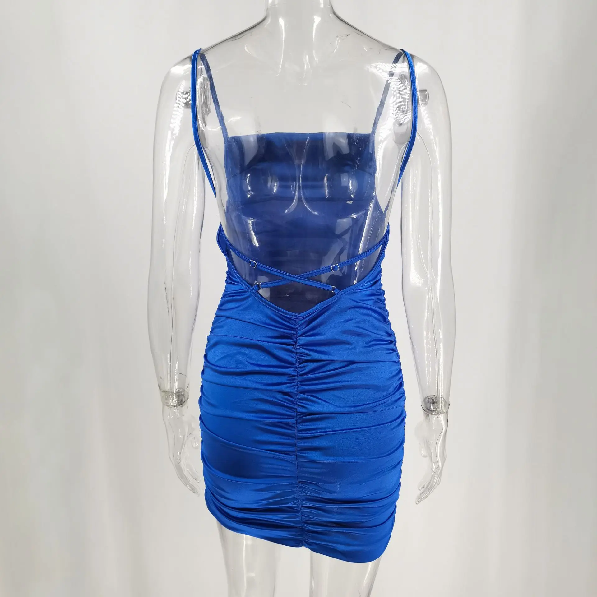 COSYGAL сексуальное атласное женское платье на бретельках с открытой спиной для