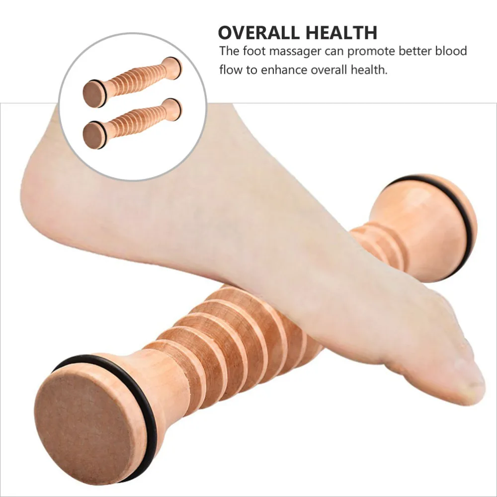 

2Pcs Wooden Foot Massager Portable Foot Rolling Massager Foot Roller