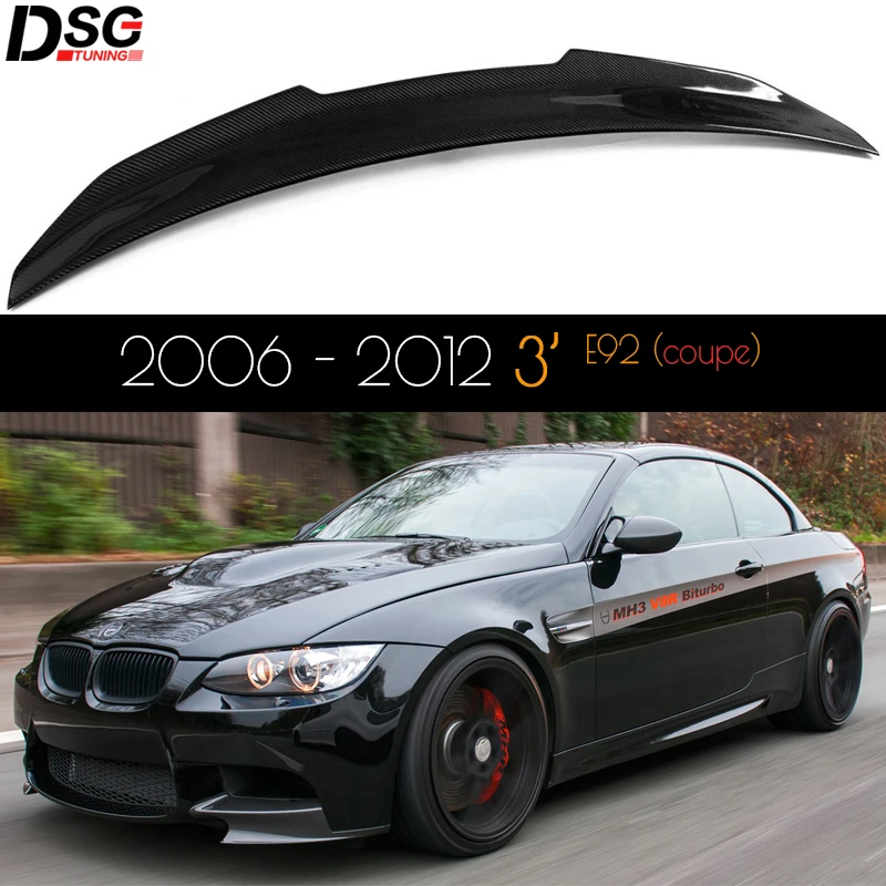 

High-Kick Rrear Deck Spoiler Lid Tail Fin Carbon Fiber for BMW E92 Coupe (2006 - 2012 3 Series) Great Fitment High Gloss Finish