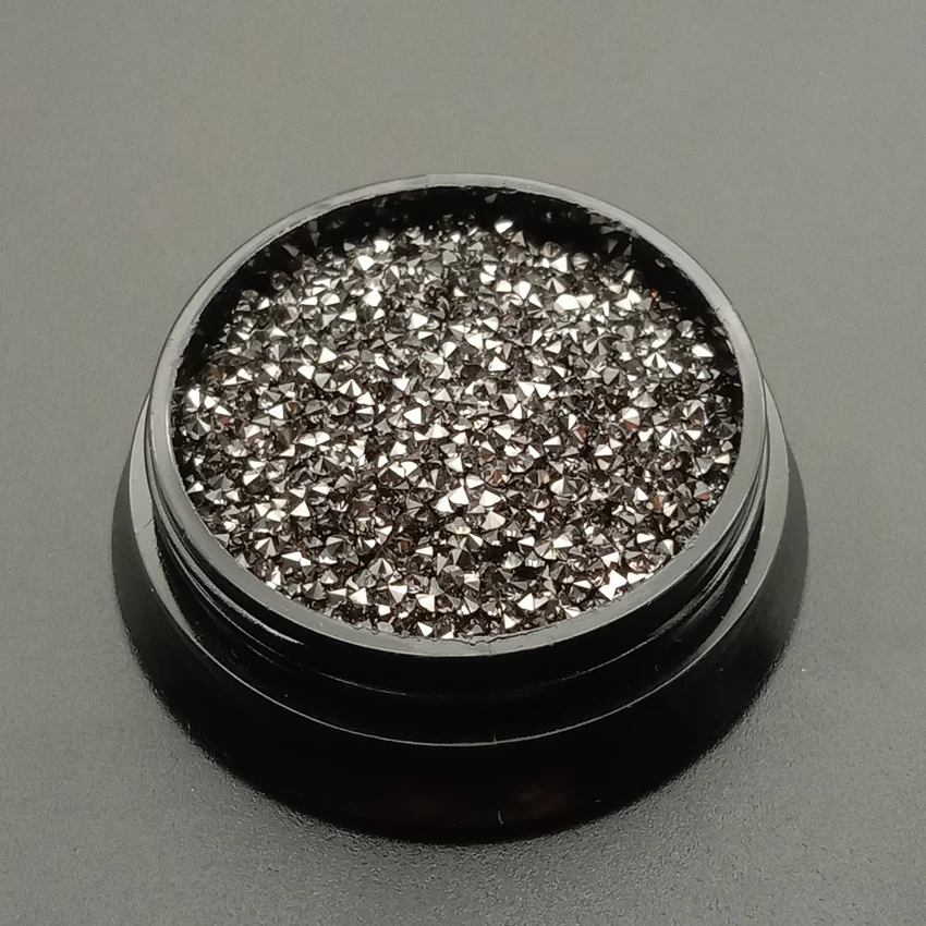 mine black 1440pcs 1,2 мм хрустальные драгоценные камни микро Стразы для дизайна ногтей стеклянные стразы для украшения ногтей Стразы Unha Crystal 1440 шт - Цвет: mine black 1440pcs