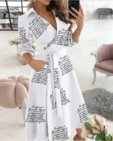 spring and summer fashion plus size ruched dress long sleeved v neck print bag hip dress womens clothing dress for women
