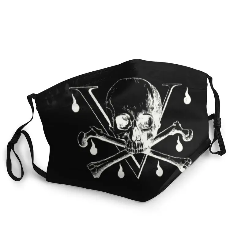 

Pirate Flag Jolly Roger Skull Black Bones Blood Graphic Reusable Unisex Adult Face Mask Protection Cover Respirator Mouth Muffle