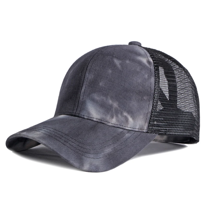 

Fashion Tie Dye Ponytail Baseball Caps For Women Summer Mesh Hats Streetwear Snapback Hip Hop Hat Outdoor Sun Shade Trucker Cap