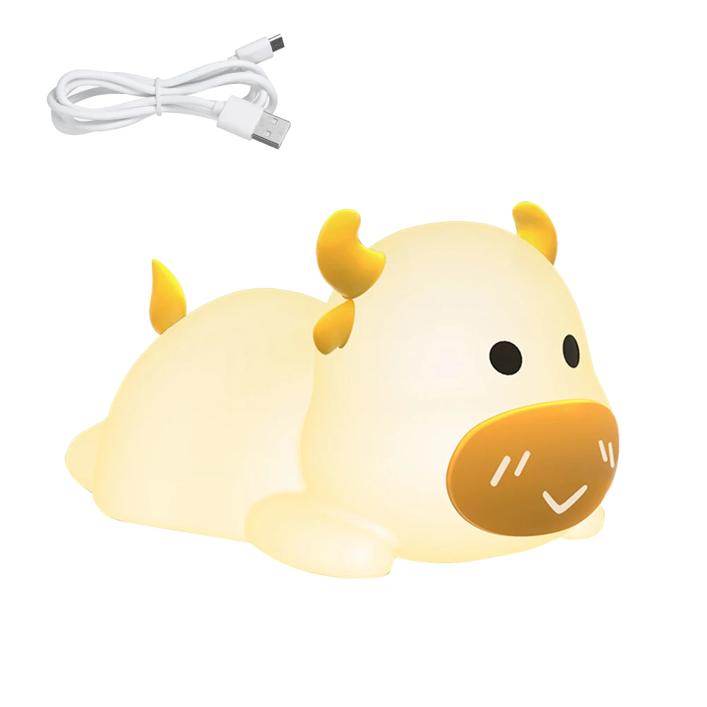 

Desk Gift Pat Lamp Table Silicone LED Night Light Bedside Baby Nursery For Bedroom Cute Home Decor USB Rechargeable Tap Control