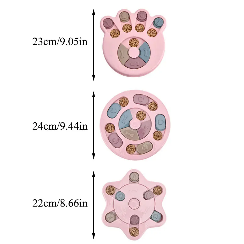 

Dogs Turntable Slow Food Dog Bowl Anti-choking Dogs Training Puzzle Toys Increase IQ Interactive Cute Slow Feeding Bowl