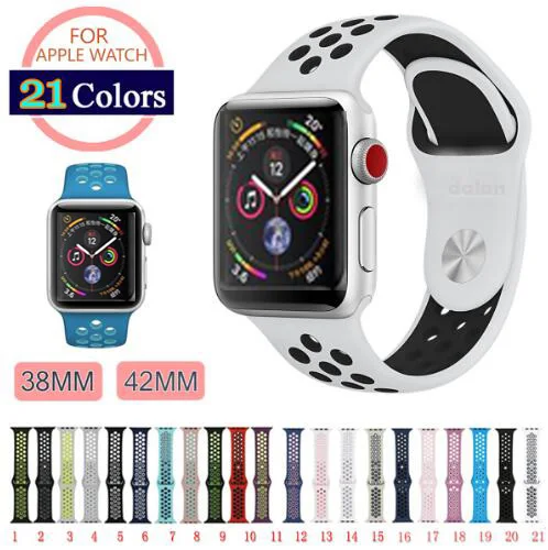 Роскошный резиновый 42 мм 38 40 44 ремешок для iwatch спортивный браслет Apple силиконовый
