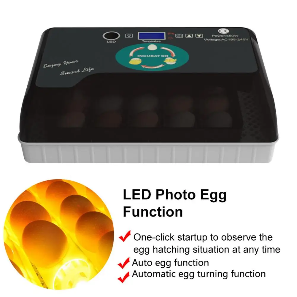 

Egg Incubator Fully Automatic Brooder Farm Chick Hatchery Machine Digital 4-35 Egg Incubator Hatcher ForGoose Chicken Quail