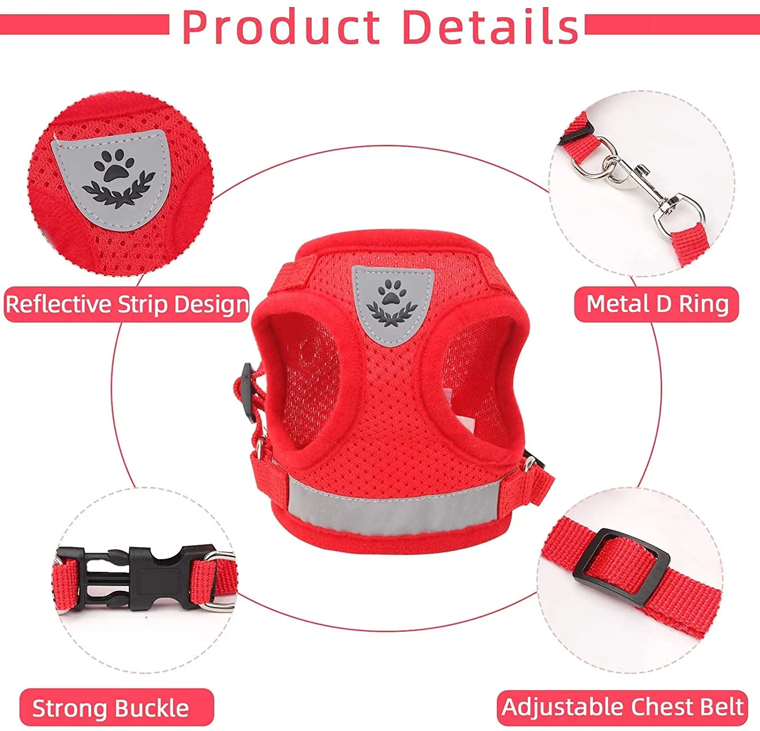 Воздухопроницаемая шлейка и поводок для кошек светоотражающая жилетка с защитой