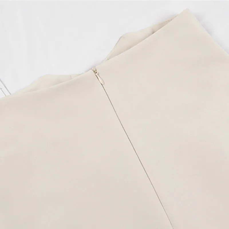 

Casual OL A Line Skirts Summer New Faldas Vintage Fashion Single Breasted High Waist Skirt Women Solid Color