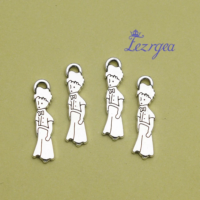 30 шт./партия-22x6 мм, шармы принца, антикварные посеребренные шармы Маленького принца, принадлежности для рукоделия, ювелирные аксессуары