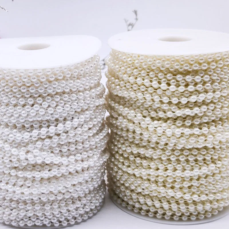 

Круглые бусины из АБС-пластика с плоской задней стороной, 4 мм, имитация жемчуга, цепочка, аксессуары для одежды, занавески, свадебное украше...