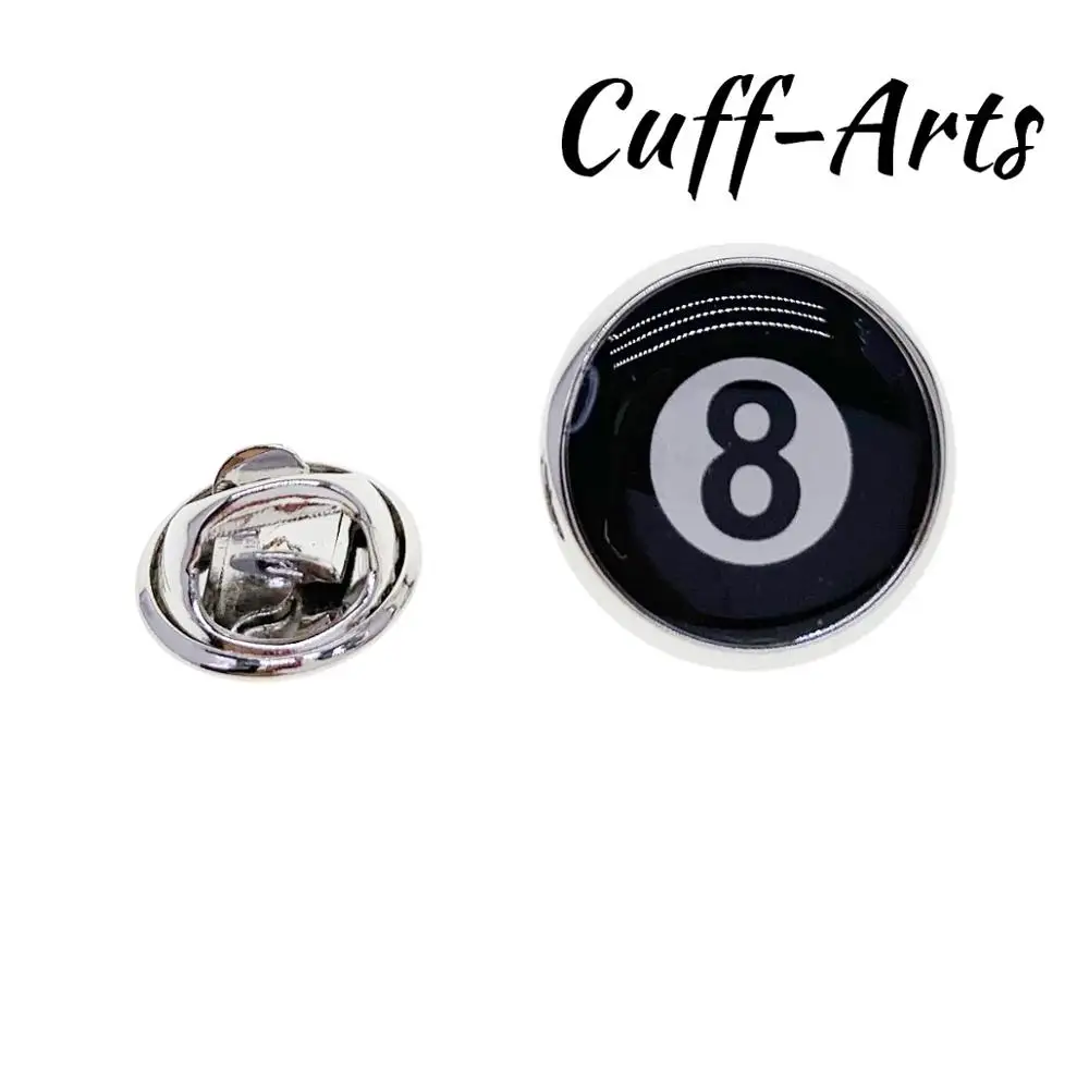 Значки с лацканами для мужчин черные 8 Шариковые значки модные броши новинка