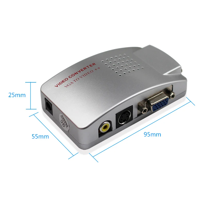 Преобразователь VGA NTSC PAL VGA-AV RCA преобразователь сигнала 1080P видеопереключатель