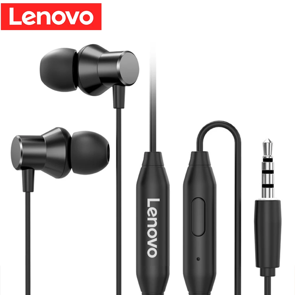Проводные наушники вкладыши Lenovo HF130 звук тяжелый сабвуфер стерео разъем 3 5 мм