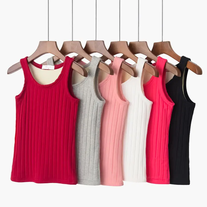 Термомайка женская зимняя размера плюс с подкладкой без рукавов | Женская одежда