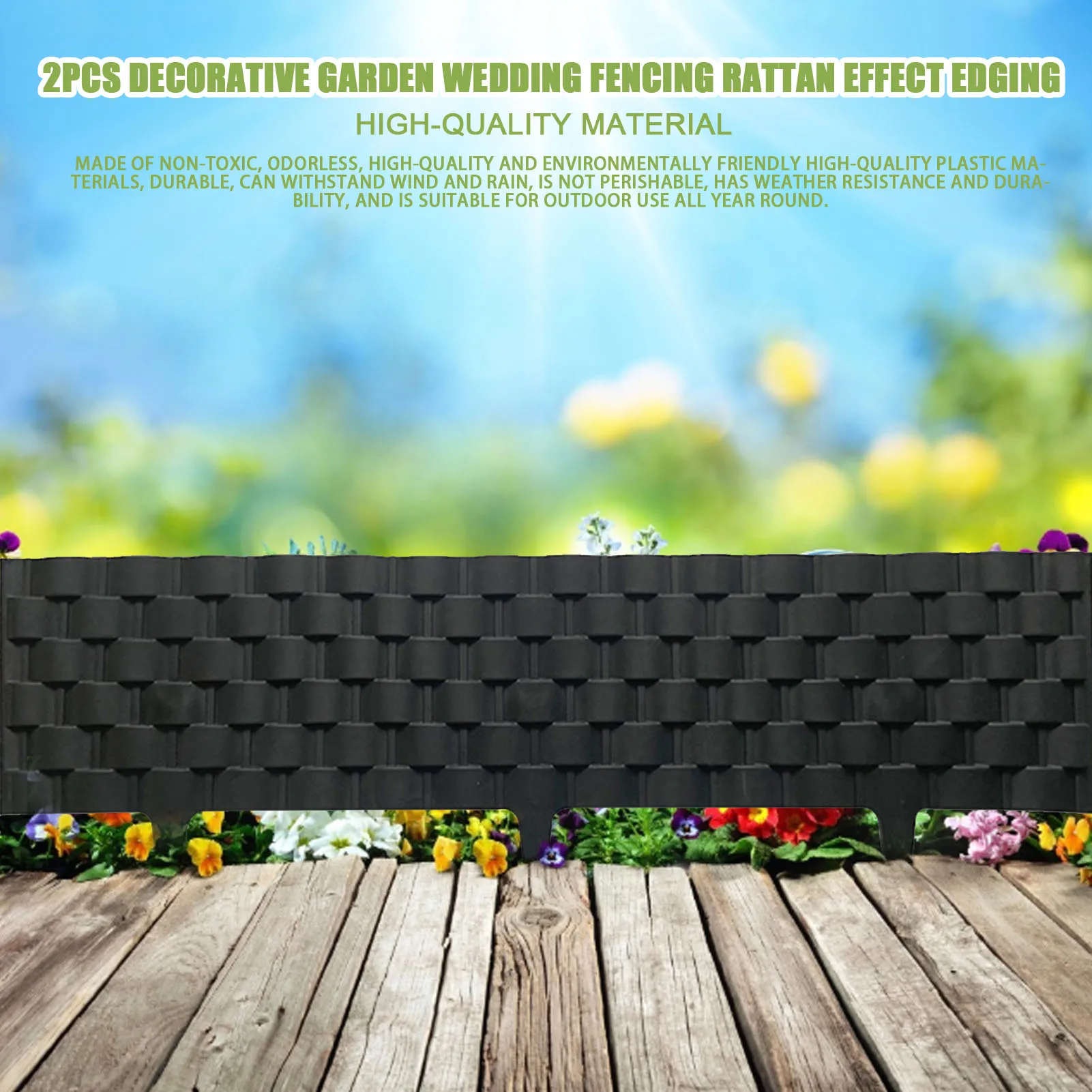 

2PCS Garden Fence Plastic Courtyard Wedding Fence Rattan Effect Edging Splicing Disassemble Flower Garden Balcony very well
