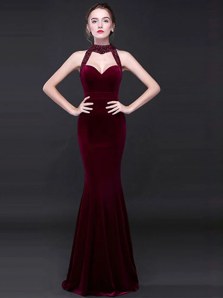 Винтажное элегантное велюровое вечернее платье привлекательное официальное без