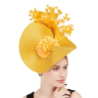mz001 classic elegant floral women ladies wedding bridal new design christmas sinamay hair fascinator hats for ladies