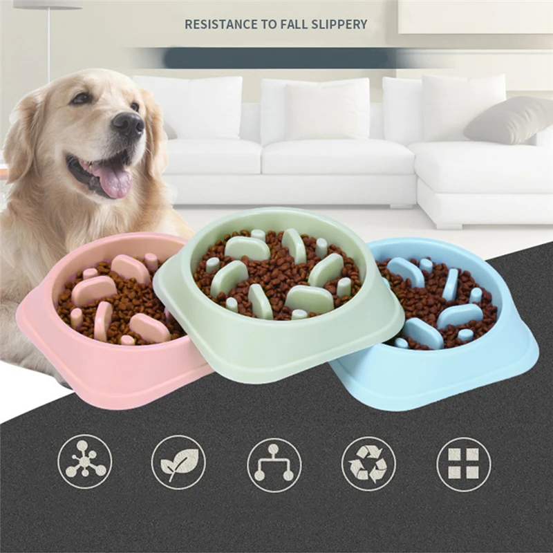 

Useful Anti Choke Pet Dog Feeding Bowls Plastic Snail Shape Slow down Eating Food Prevent Obesity Healthy Diet Dog Accessories