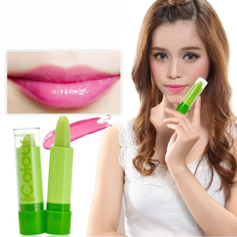 Be A Confident Woman Lip Change Color Lipstick Long Lasting Design Magic Temperature Moisturizing Green To Pink |